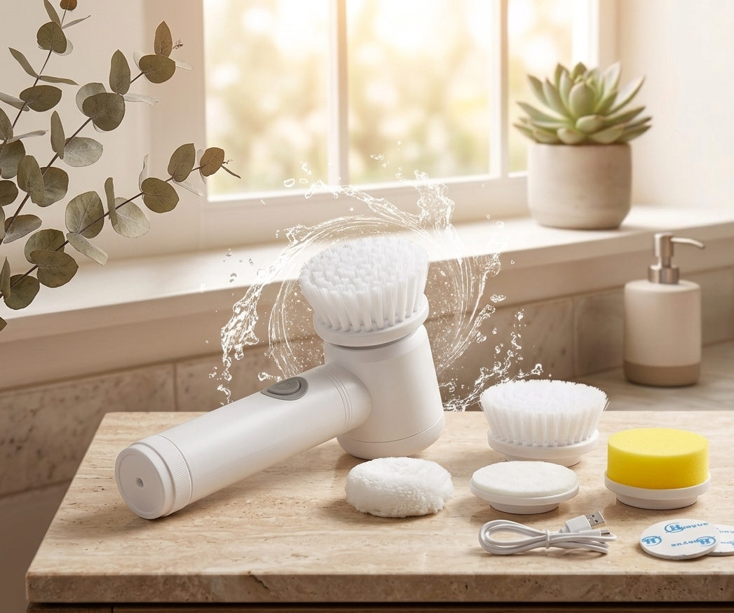 🧼 Cepillo Eléctrico 5 en 1 UltraClean – Limpieza Profunda sin Esfuerzo