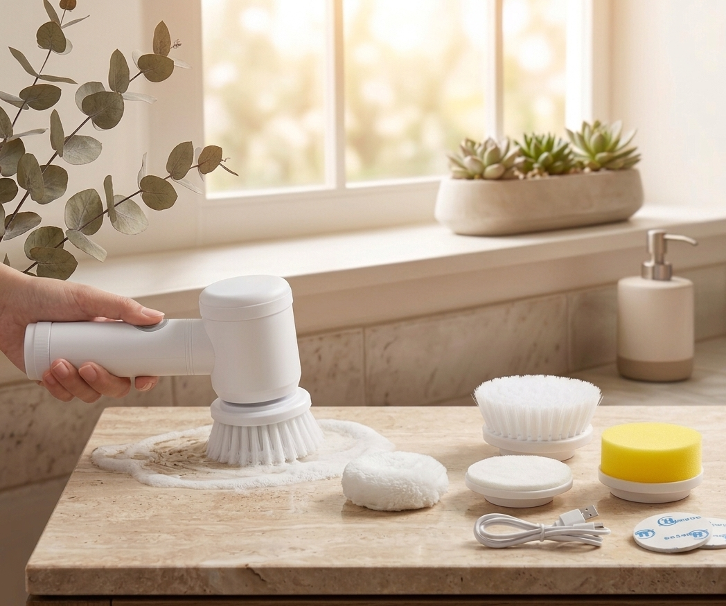 🧼 Cepillo Eléctrico 5 en 1 UltraClean – Limpieza Profunda sin Esfuerzo